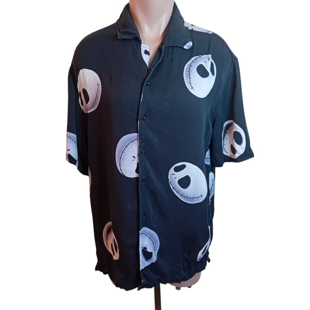 Mens/Unisex Disney Nightmare Before Christmas Jack Skellington Button Up Shirt S